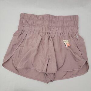 FREE PEOPLE MOVEMENT Womens Sz LARGE The Way Home Shorts MAUVE High Waist Lined